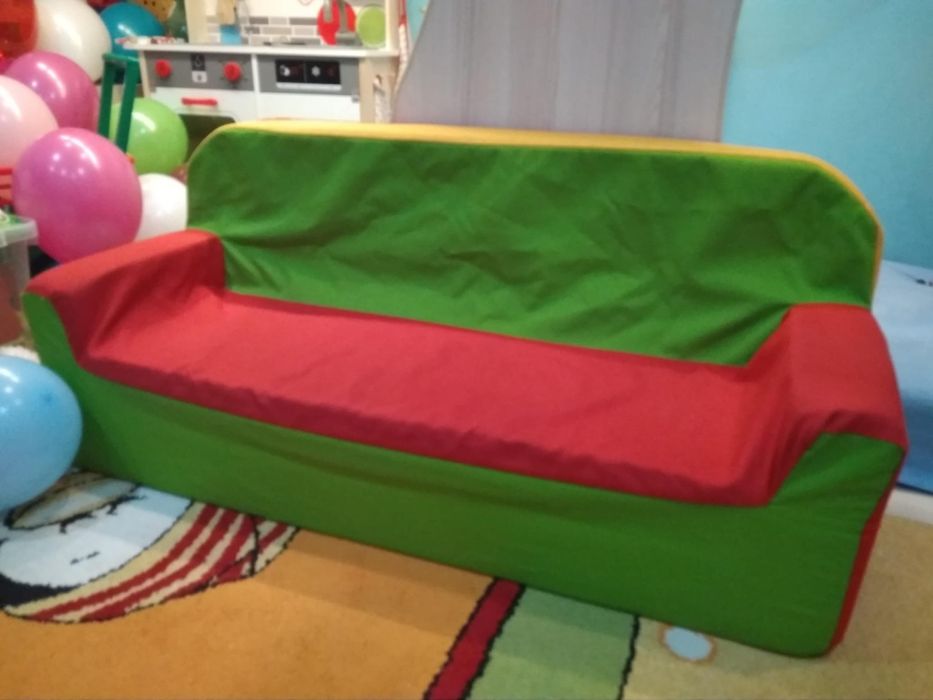 Fotel kanapa sofa pufy dla dzieci zestaw 4 części