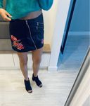 Czarna elegancka spódniczka mini skórzana z eko skóry eko skóra h&m za