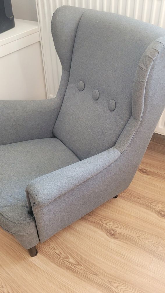 Fotel uszak ikea szary dziecięcy