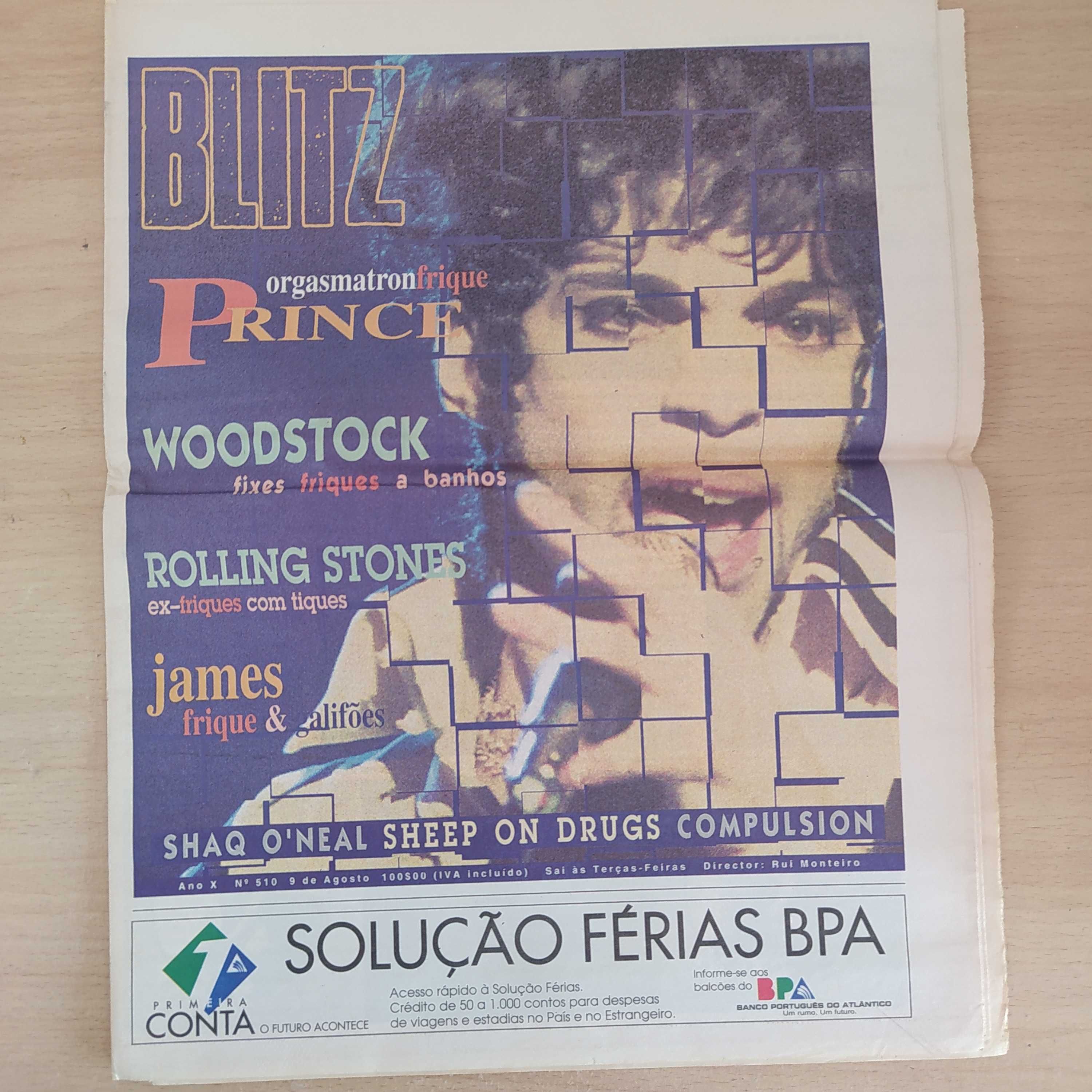 Lote revistas e jornal Blitz música década 90 Guns Mickael Jackson