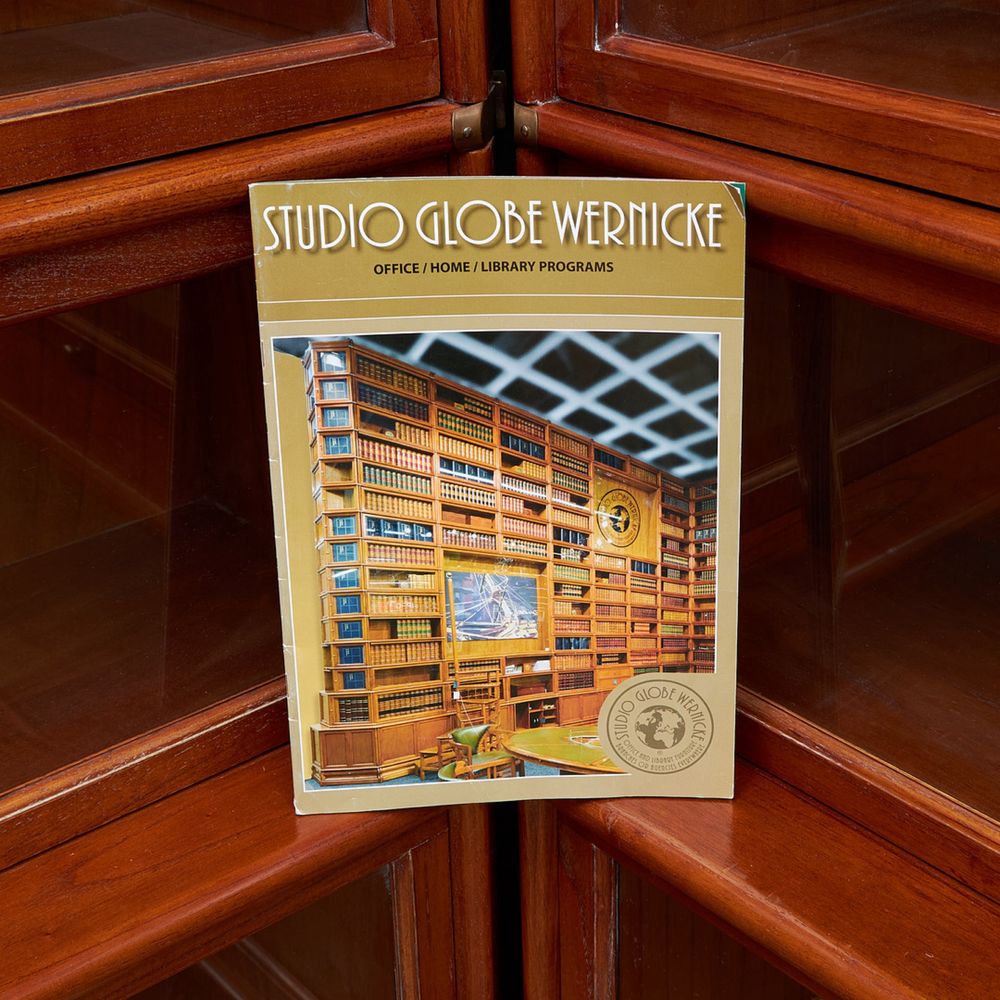 Regał na książki / biblioteka machoniowa GLOBE Wernicke 2 połowa XX w.