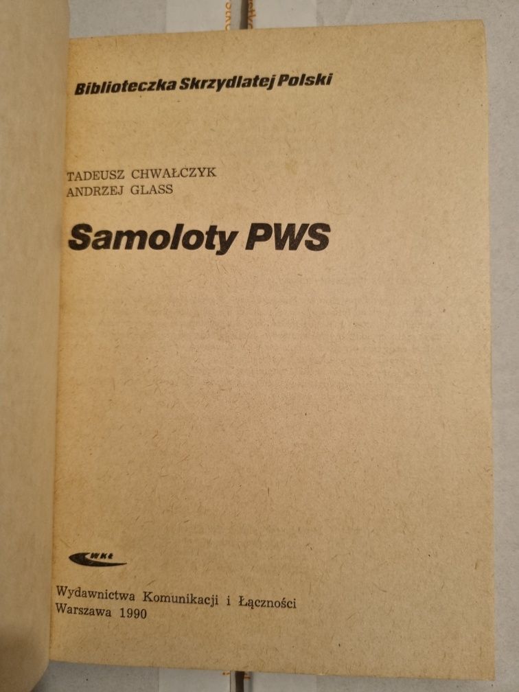 Samoloty PWS Chwalczyk Glass biblioteczka skrzydlatej Polski 1990
