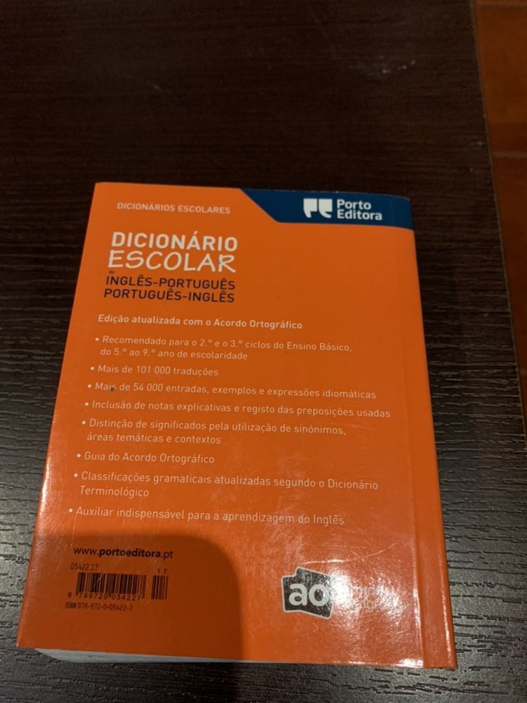 Dicionário Escolar Inglês-português, português- inglês  Francês-port