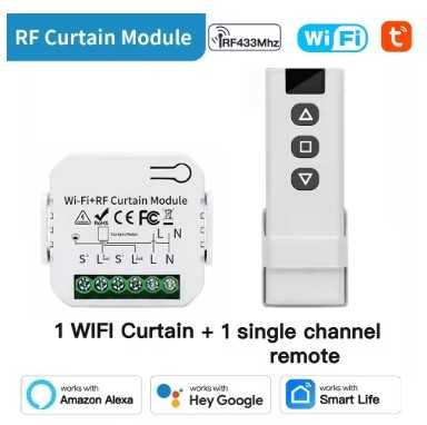 Módulo de Interruptor e Comando de Estore Tuya, Wi-Fi e RF