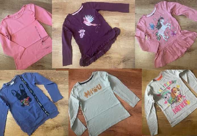 ZESTAW Bluzki r.110-116 z długim rękawem