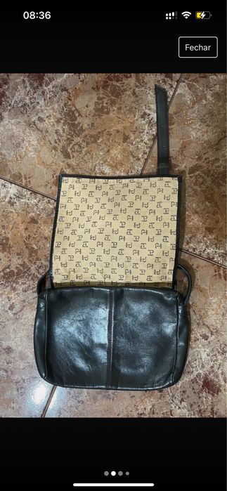 Mala de pele preta vintage