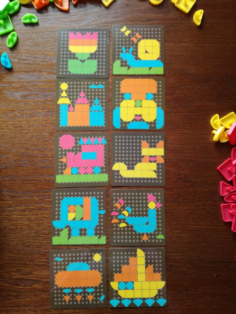 Zabawka edukacyjna, kreatywna, tabliczka kolorowych figur, matematyka