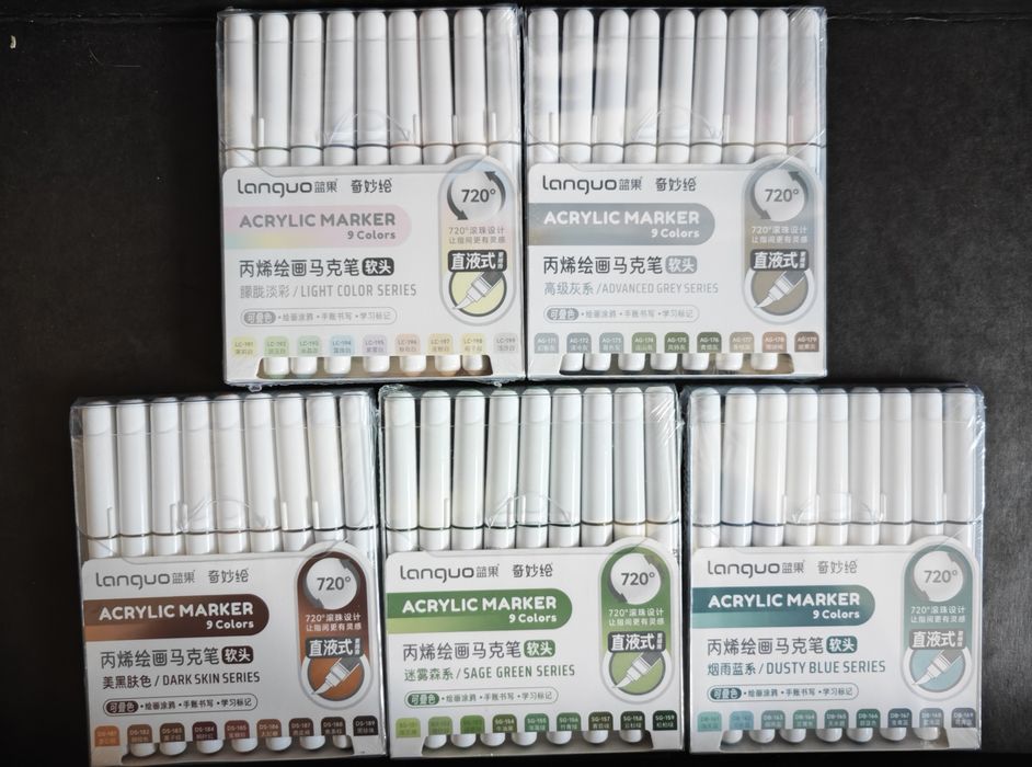 Акрилові маркери languo нові кольори для розмальовок