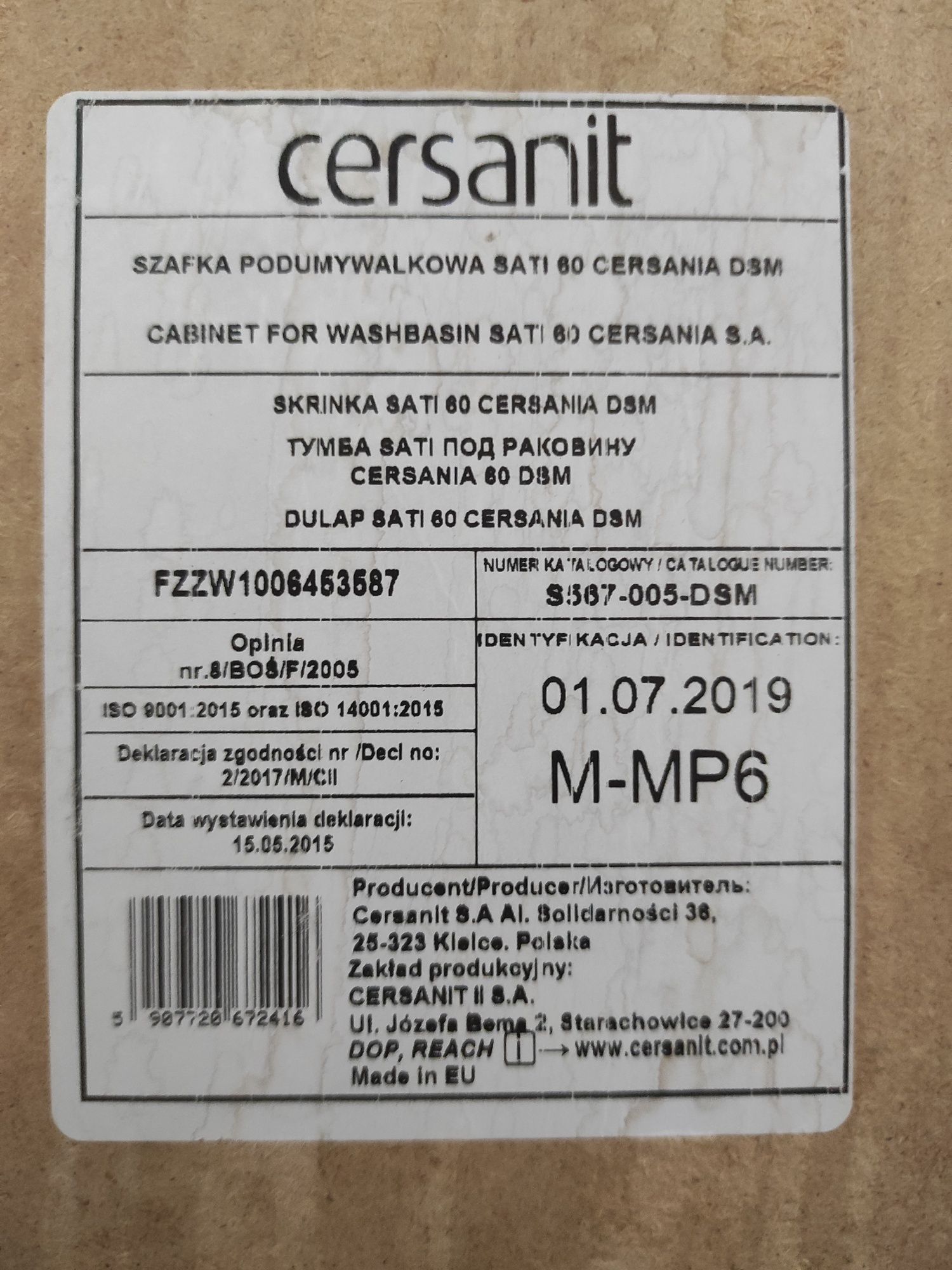 Szafka z umywalką Cersanit