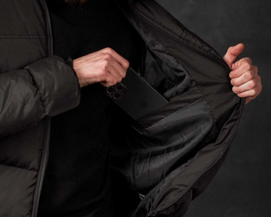 Мужская зимняя черная куртка The North Face 700 пуховик норт фейс TNF