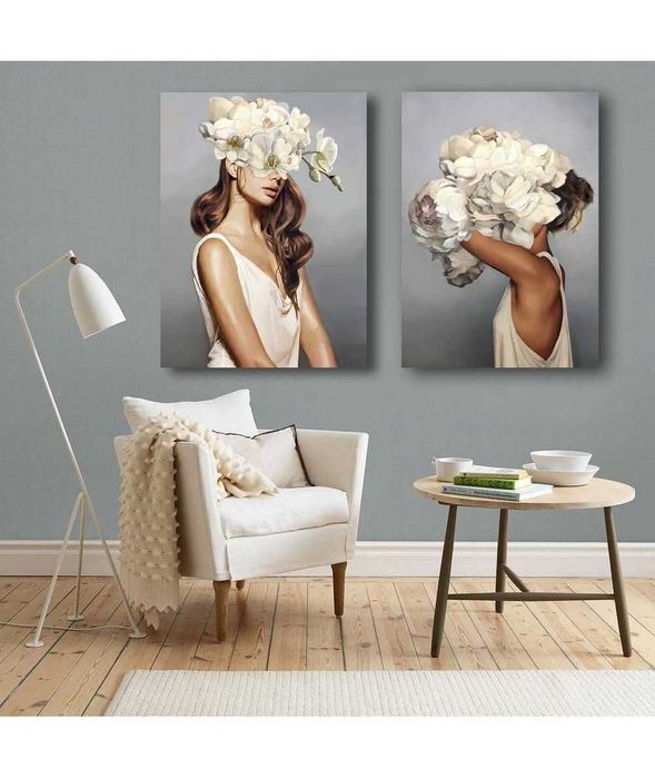 Obraz Glamour XXL 120  x 90 Dziewczyna z Piwoniami
