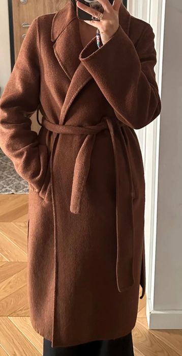 Płaszcz wełna szlafrokowy zara xs