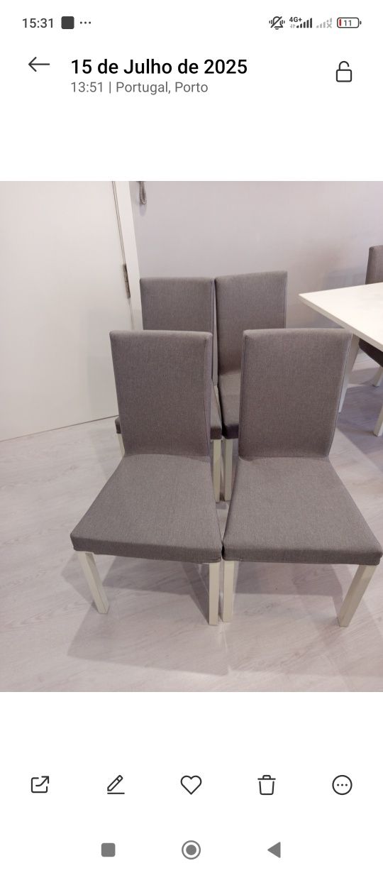 Mesa de jantar e 6 cadeiras