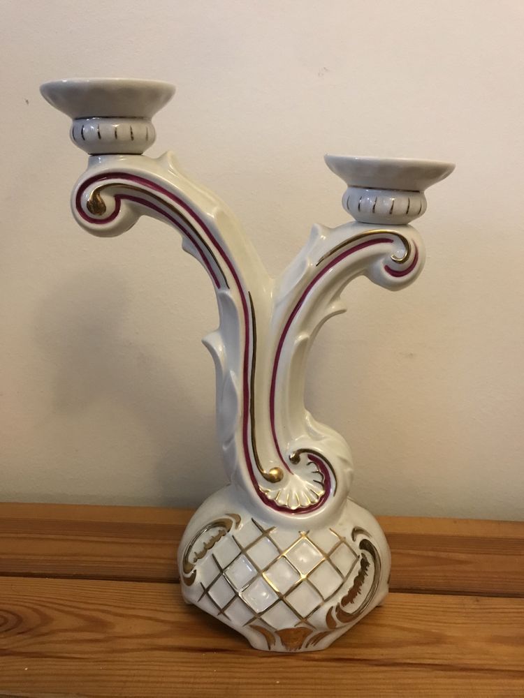 Lampa Ćmielów porcelanowa porcelana unikat stan bdb porcelit PRL