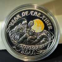 Серебряная монета год тигра 1 доллар 2009 Ниуэ 28,28 грамм 925 пробы