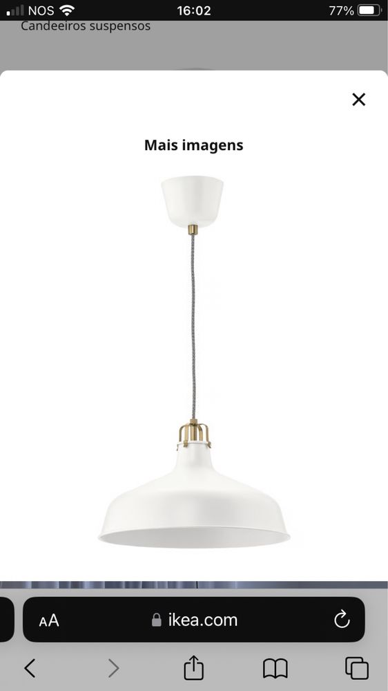 2 candeeiros Abajours Ranarp ikea NOVOS