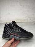 Классные черные кожаные кроссовки air jordan 12 retro black