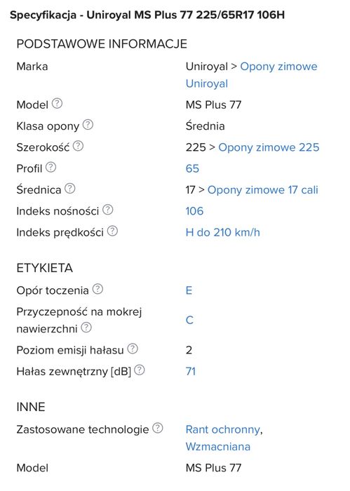 Renault Koleos II Uniroyal MS Plus 77 225/65R17 106H + felgi alu