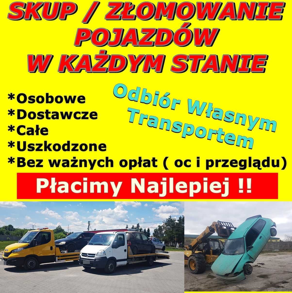 # Skup samochodów złomowanie pojazdów aut 24/7 każda marka każdy stan