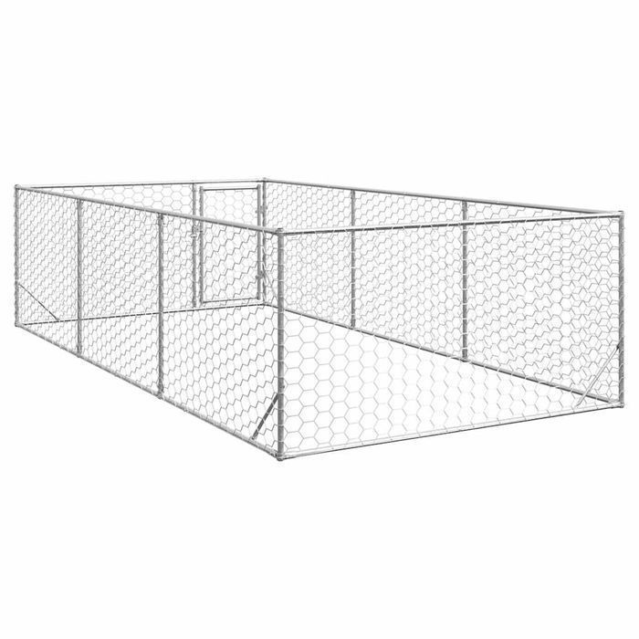 Vidaxl Zewnętrzna Buda Dla Psa Z Drzwiami 2X4X1 M Stal Ocynkowana