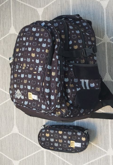 Plecak i piórnik  ST.RIGHT złote kotki GOLDEN CATS szkolny BP58