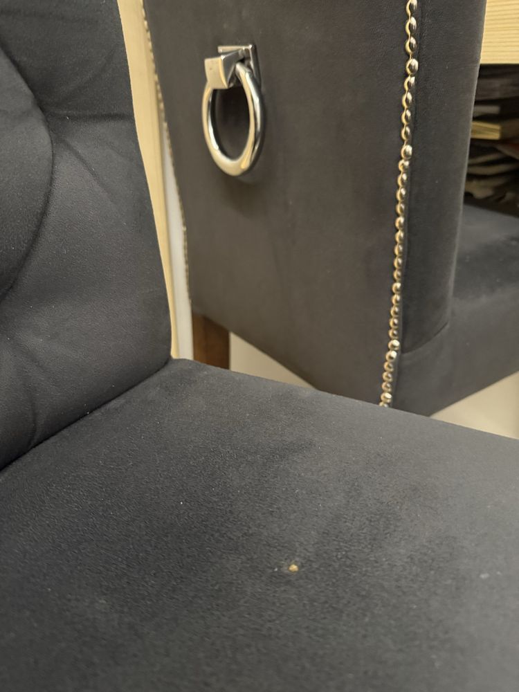 Hoker chesterfield velur z kołatką 4 szt / komplet
