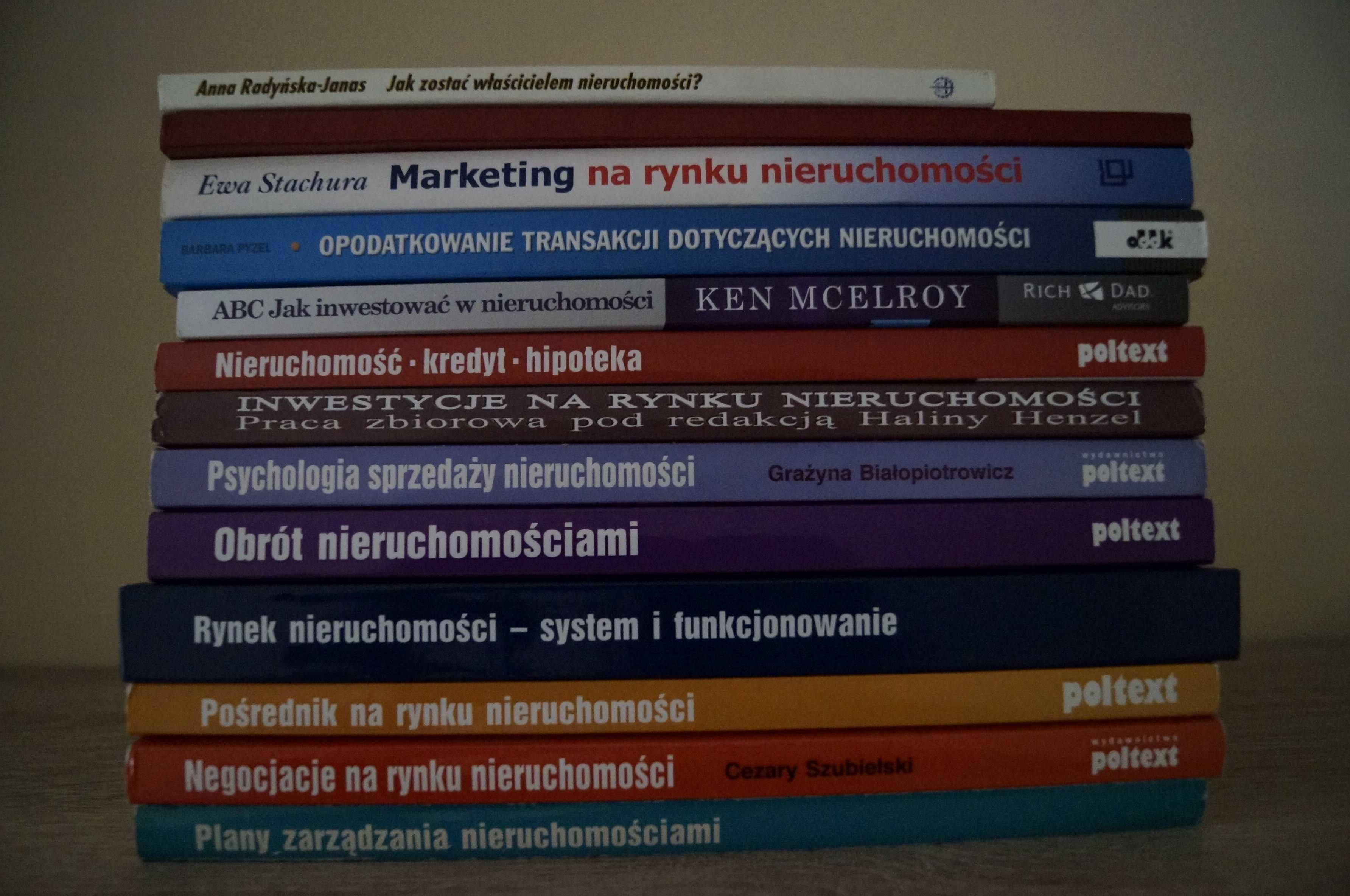 Książki o nieruchomościach, pakiet 13 książek, pośrednictwo, obrót