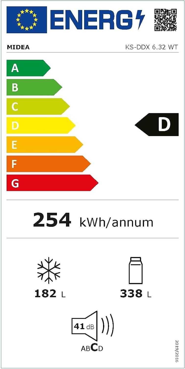 Lodówka Midea KS-DDX 6,32 WT Side By Side Dwudrzwiowa 520L Outlet AGD