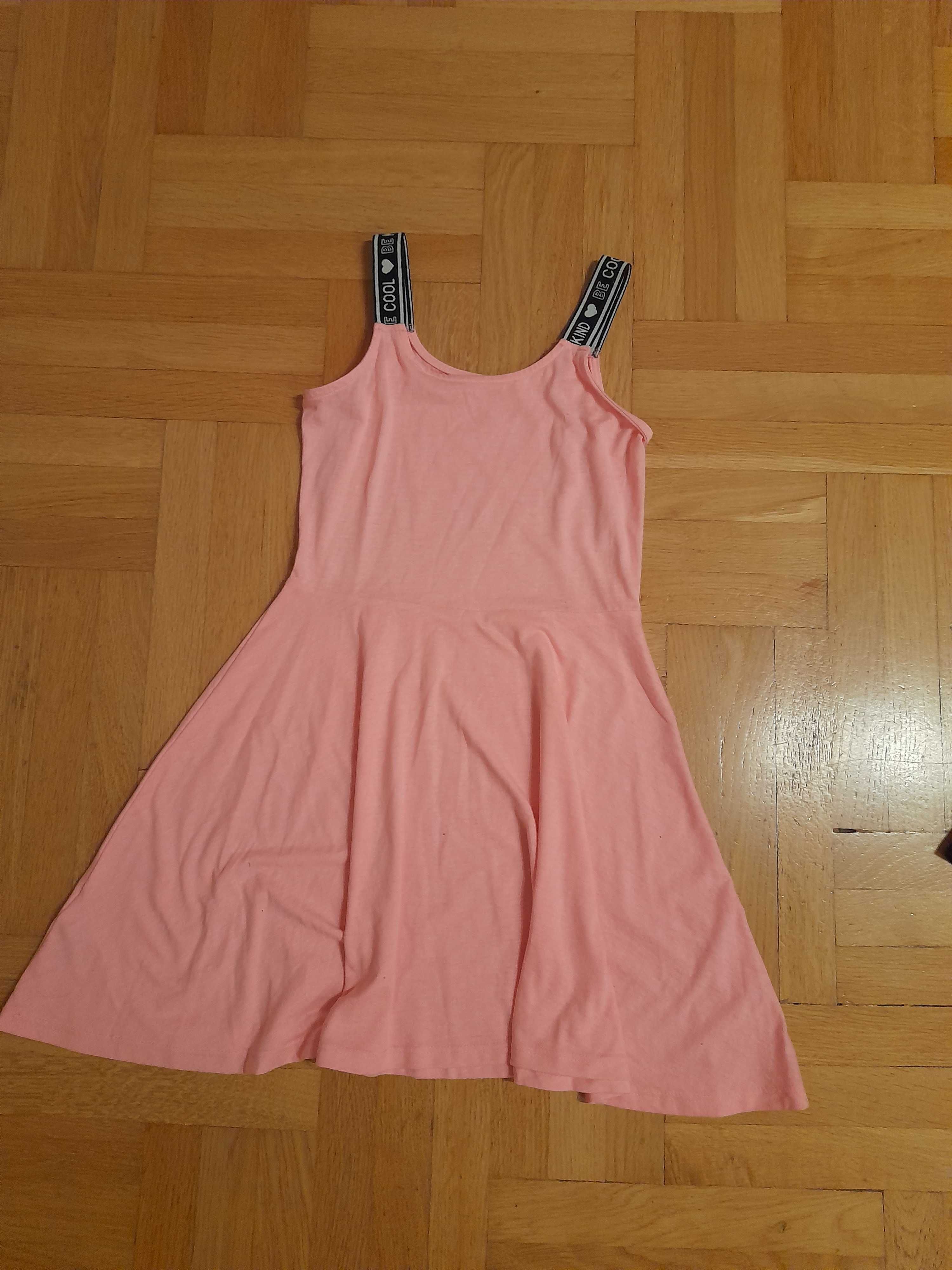 Sukienka sportowa H&M różowa bawełniana na ramiączka 134 cm