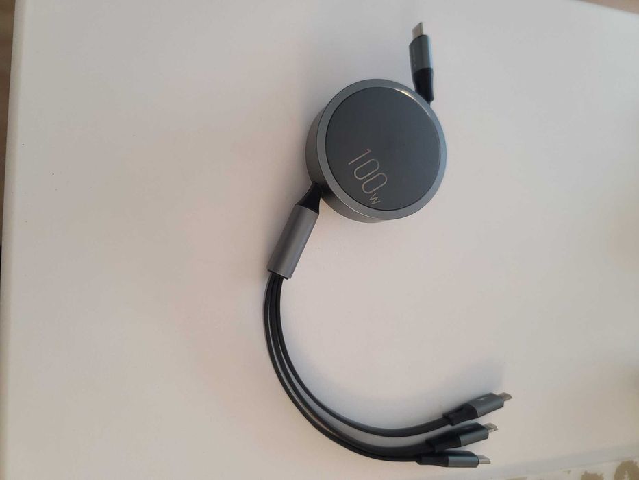 Cafele 100w kabel ladujacy zwijany 3-1 iphone usb-c microusb