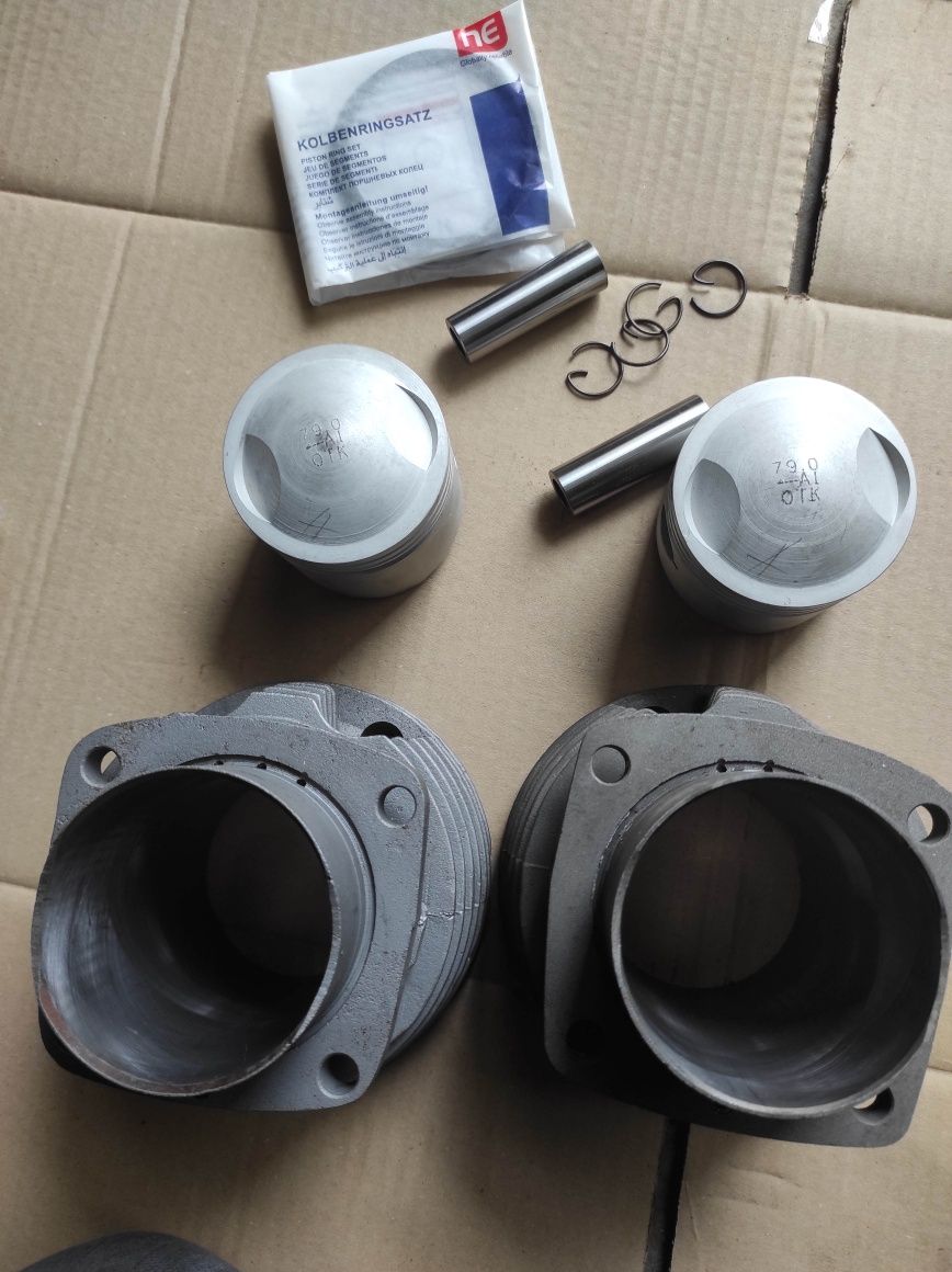 Komplet cylindry + tłoki wypukłe + pierścienie Ural benzyna E95