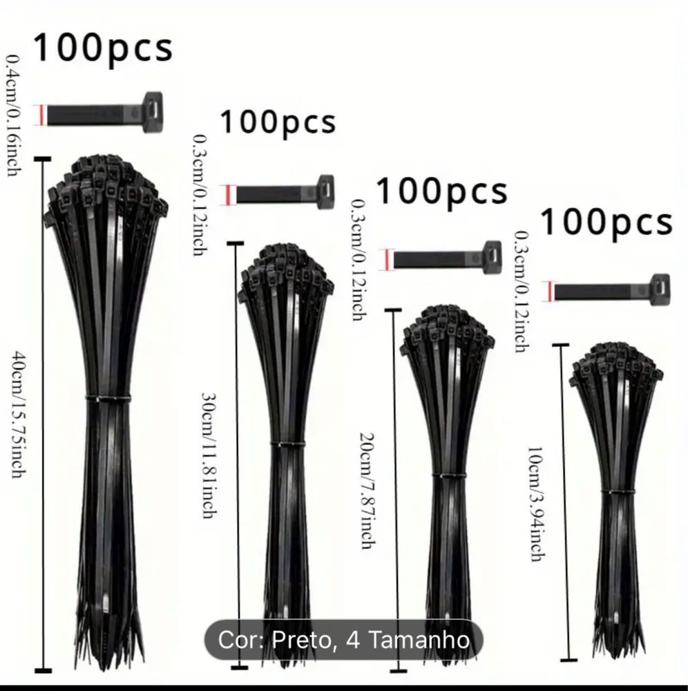KIT COM 100 ABRAÇADEIRAS DE ALTA TRAÇÃO