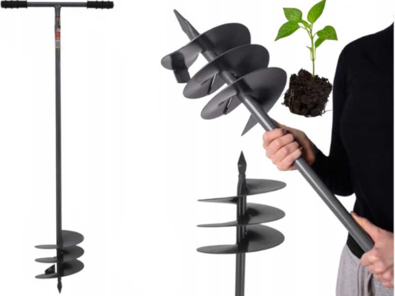 Wiertnica Glebowa Ręczny Świder 200mm 115cm Kwiaty Sadzonki Doły