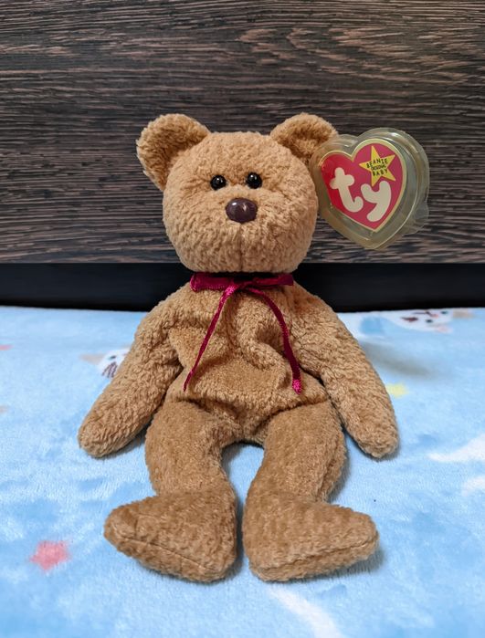 Мягкая игрушка коллекционный мишка TY Beanie Babies Curly 1993/1996
