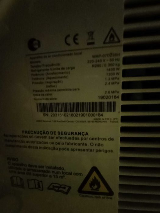 Ar condicionado portátil EQUATION WAP07DZ35H