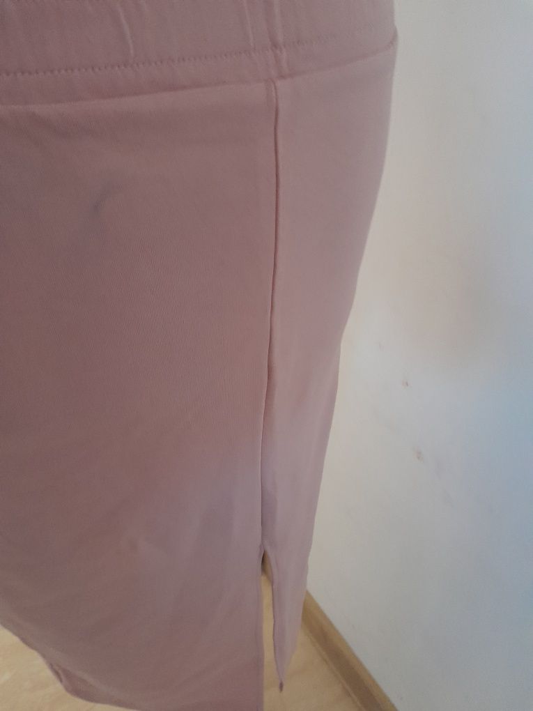 Komplet zestaw dresowy spódnica pudrowy róż i bluzka S M 36 38