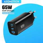 Carregador GaN 65W - Compatível MacBook, iPhone, Samsung, iPad