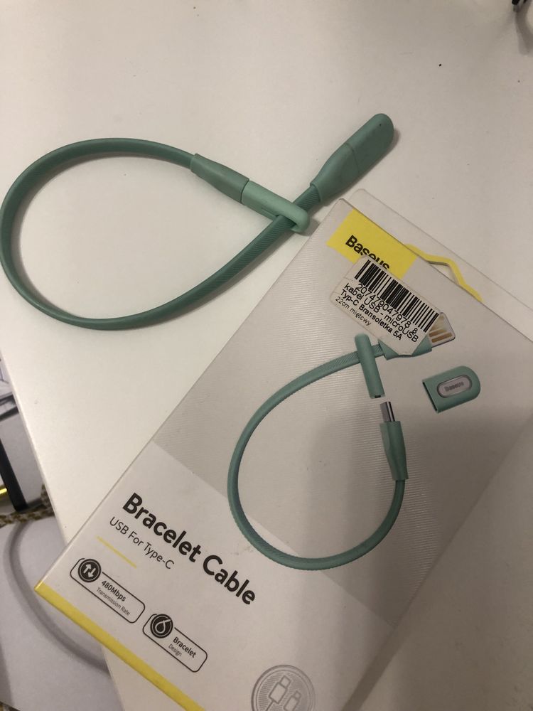 Kabel USB micro USB typ C Bransoletka