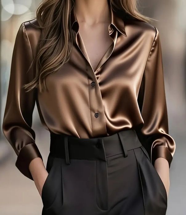 Nowa satynowa koszula rozmiar L