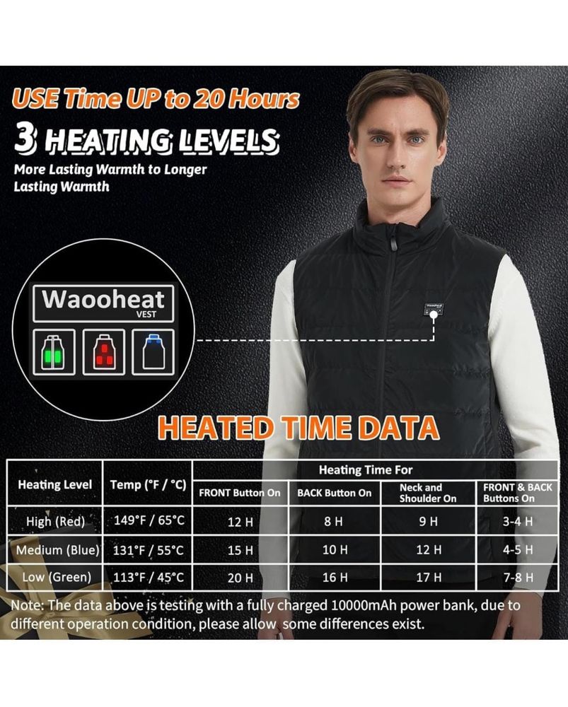 Hlaohswer Men's Heated Vest Kamizelka grzewcza rozmiar L