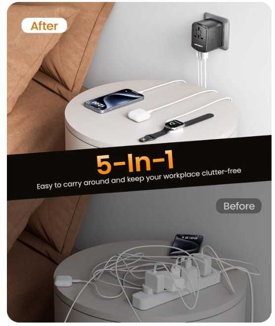 Uniwersalny adapter podróżny LENCENT 5 w 1