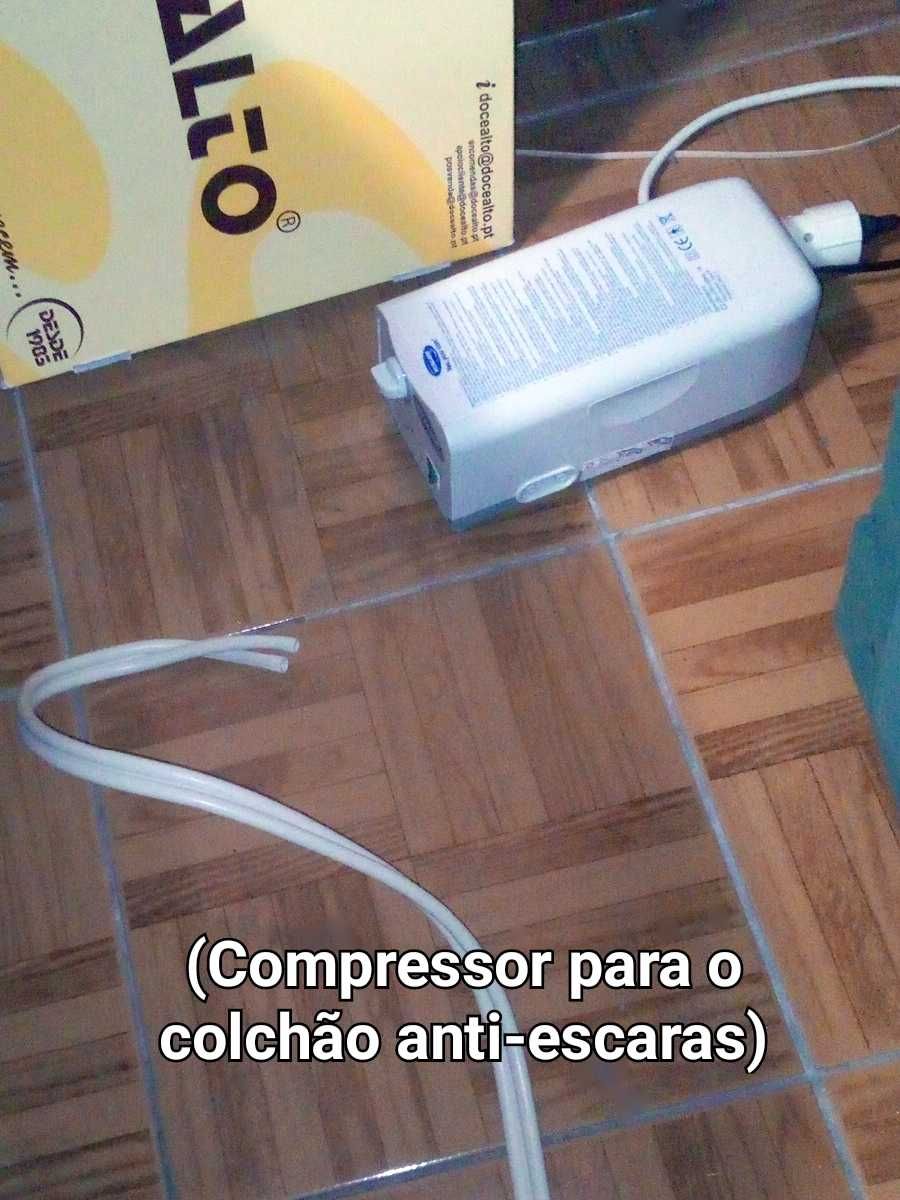 Cama articulada motorizada eléctrica, colchão anti-escaras, compressor