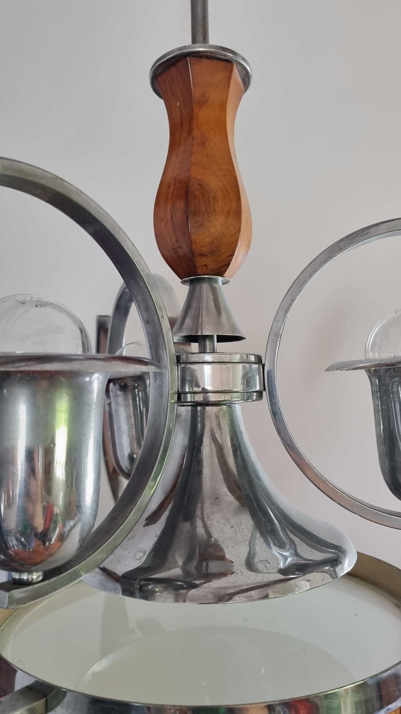 Żyrandol Lampa Bauhaus rasowe Art Deco Czechosłowacja lata 30 design