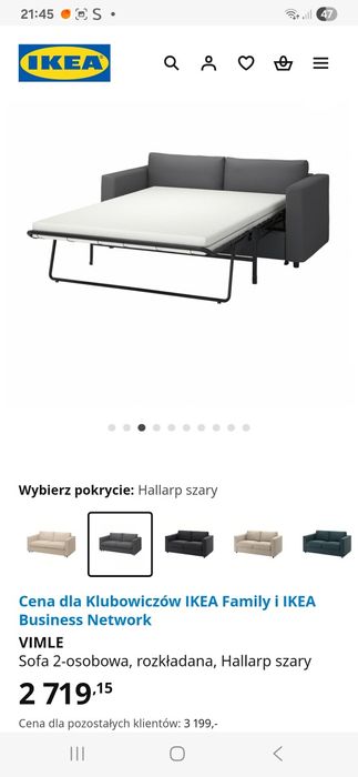 Sprzedam Łóżko rozkładane Ikea