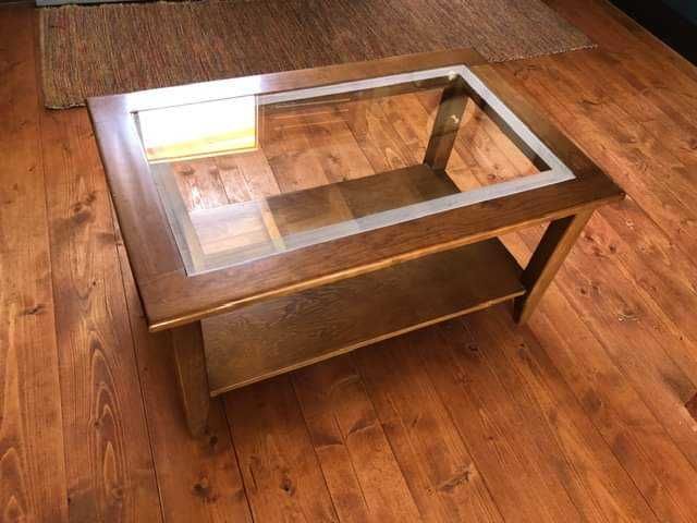 Mesa de café de sala em vidro biselado, medidas nas fotos