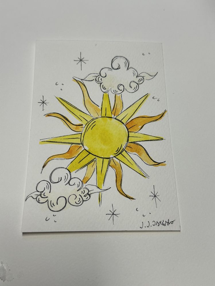 Kartka okolicznosciowa słońce pocztówka Pinterest aestetic chmurki