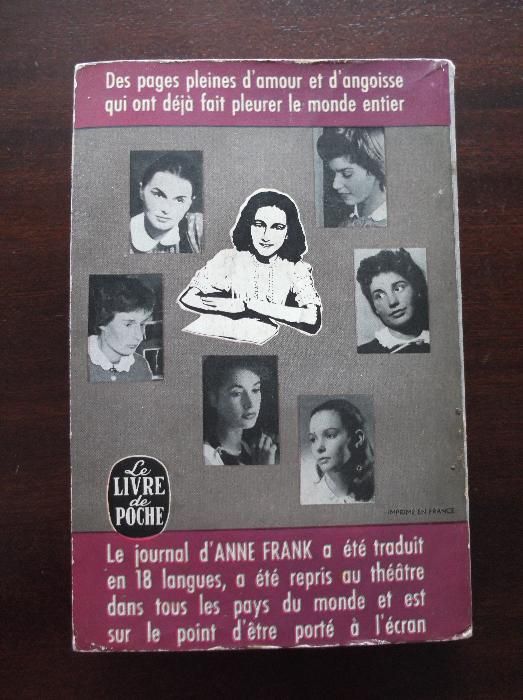 Livro em Francês com o título O Jornal de Anne Frank 1950