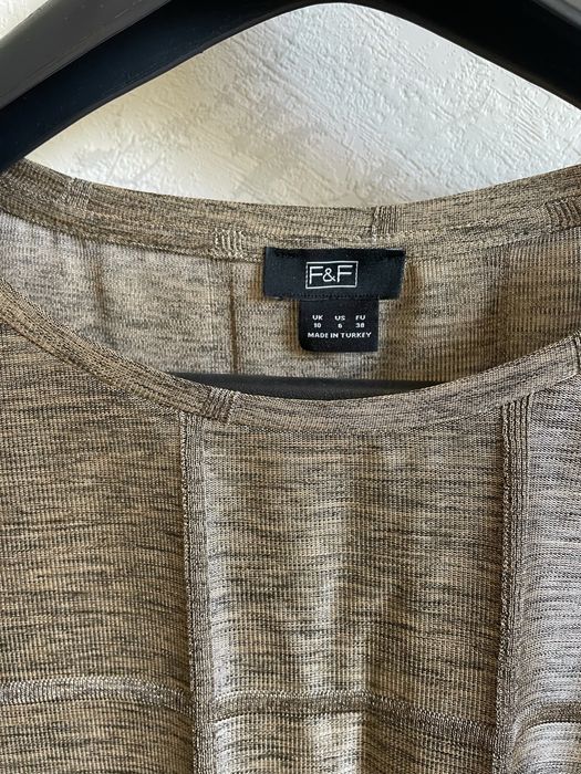 Elegancka brązowa bluzka damska M 38 rękaw 3/4 oversize