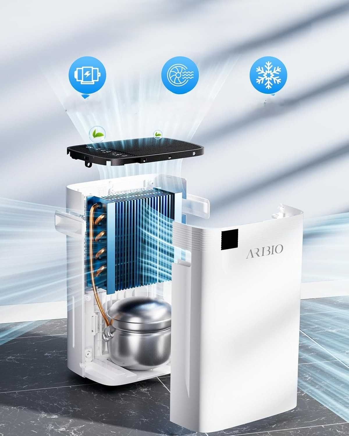 Osuszacz powietrza 20L/d LED wyświetlacz timer suszenie pranie