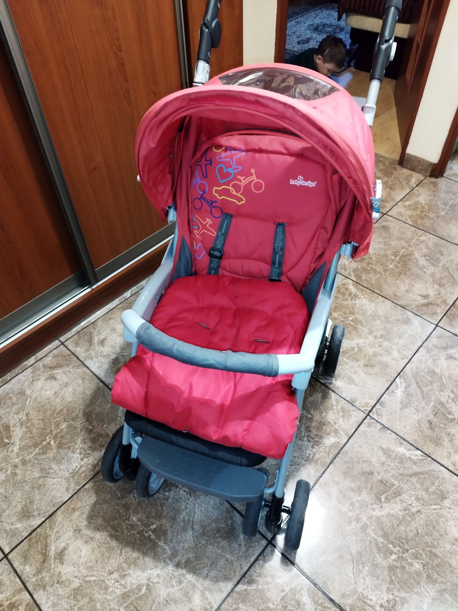Lekki wózek spacerowy Baby Design Tiny 02 Red